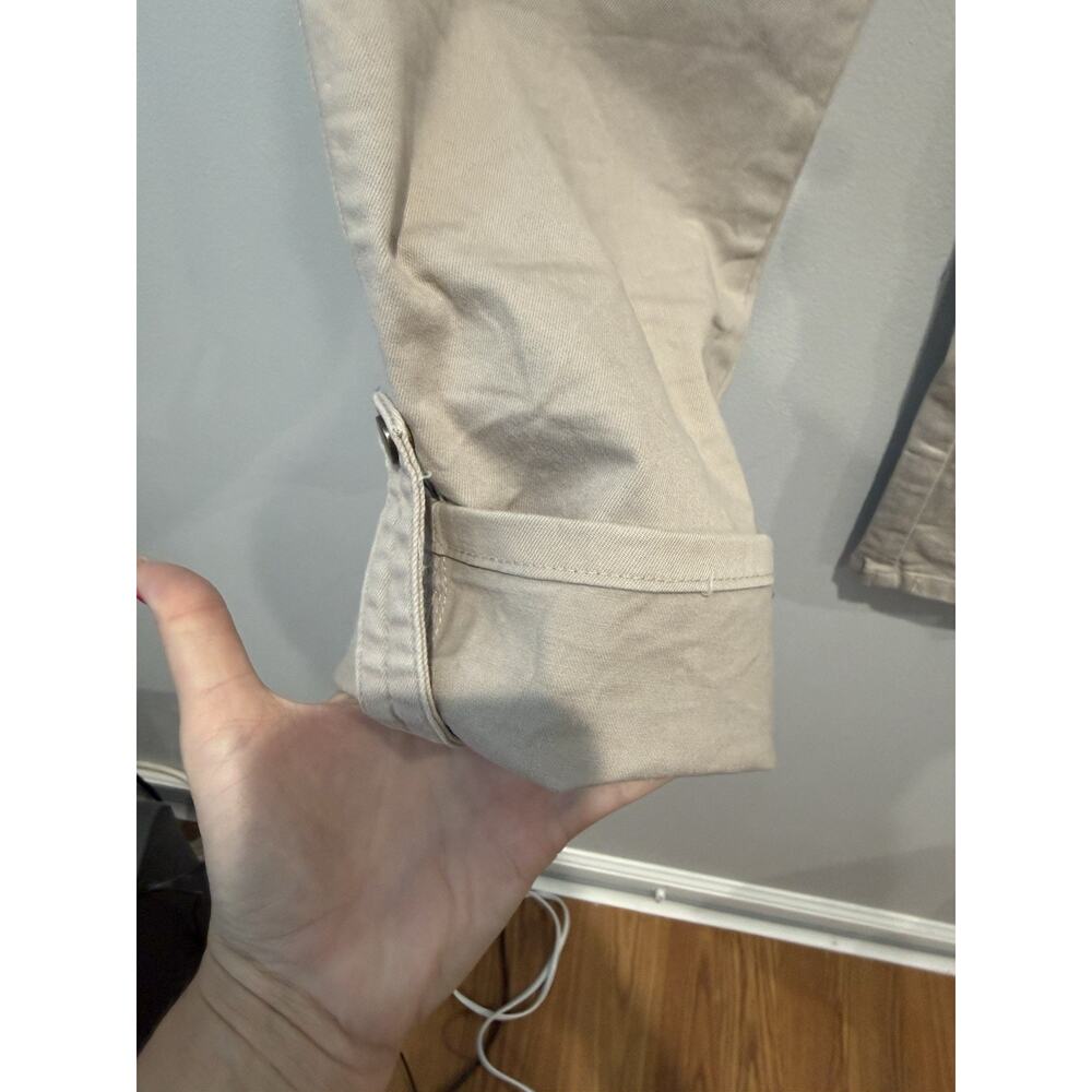 Democracy Womens Ab Technology Utility Cargo Pants Size 6 Khaki Roll Tab Crop - Picture 3 of 10